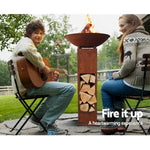 Grillz 23 Inch Outdoor Rustic Cast Iron Fire Pit