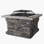 Grillz Stone Base Outdoor Patio Heater Fire Pit Table