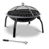 Grillz 22 Inch Portable Foldable Outdoor Fire Pit Fireplace