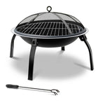 Grillz 30 Inch Portable Foldable Outdoor Fire Pit Fireplace