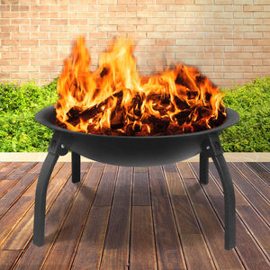 Grillz 30 Inch Portable Foldable Outdoor Fire Pit Fireplace