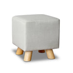 Artiss Fabric Square Foot Stool - Beige