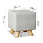 Artiss Fabric Square Foot Stool - Beige