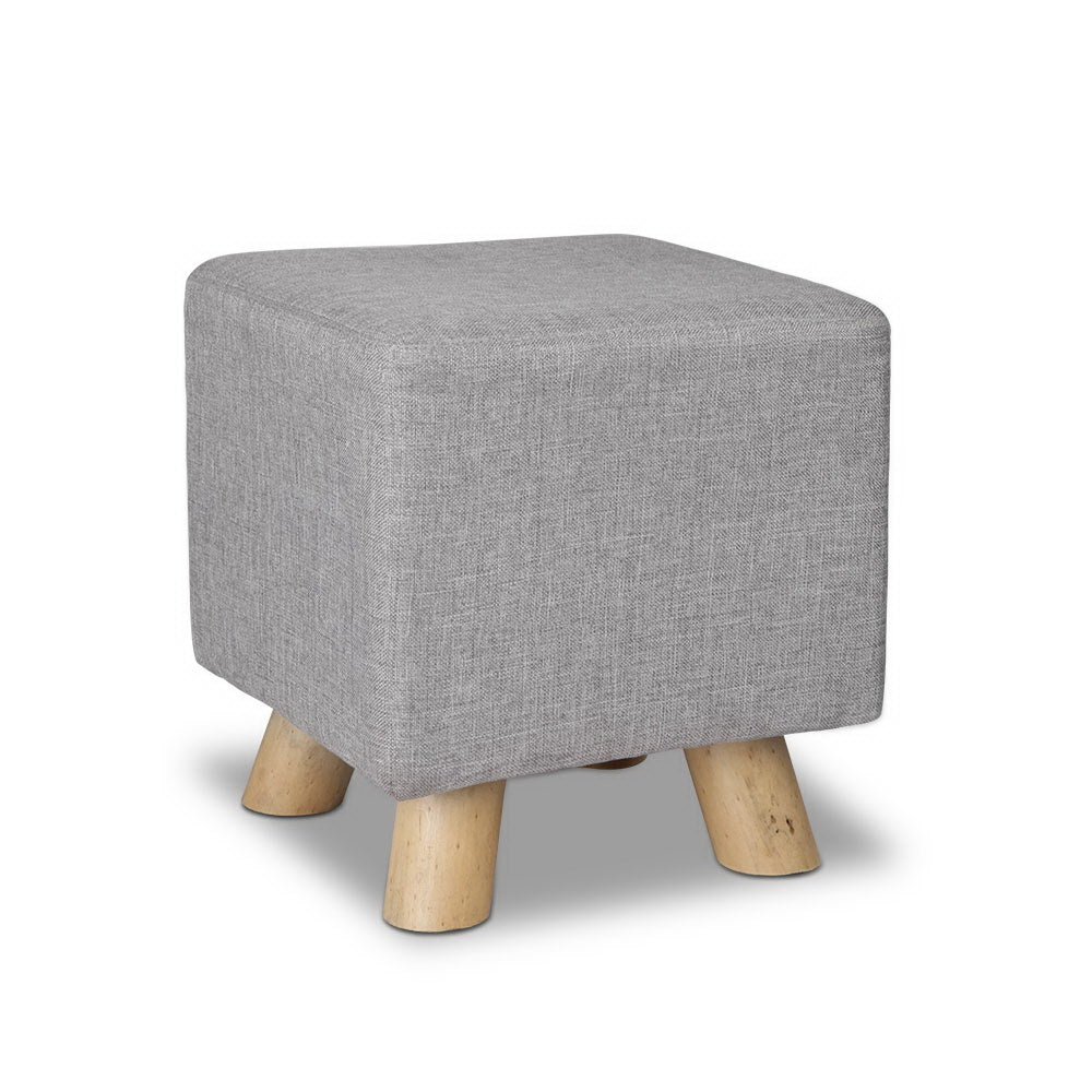 Artiss Fabric Square Foot Stool - Grey