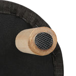 Artiss Pine Wood Round Ottoman Foot Stool - Charcoal