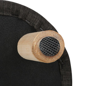 Artiss Pine Wood Round Ottoman Foot Stool - Charcoal