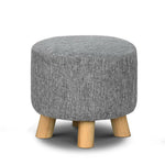 Artiss Fabric Round Ottoman - Grey