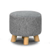 Artiss Fabric Round Ottoman - Grey