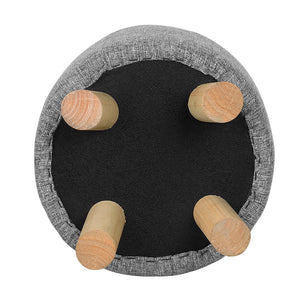 Artiss Fabric Round Ottoman - Grey