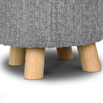 Artiss Fabric Round Ottoman - Grey
