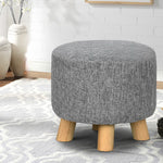 Artiss Fabric Round Ottoman - Grey