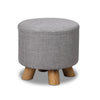 Artiss Fabric Round Ottoman - Grey