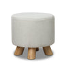 Artiss Fabric Round Ottoman - Light Beige