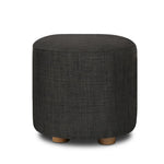Artiss Pine Wood Round Ottoman Foot Stool - Charcoal