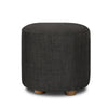 Artiss Pine Wood Round Ottoman Foot Stool - Charcoal
