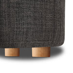 Artiss Pine Wood Round Ottoman Foot Stool - Charcoal