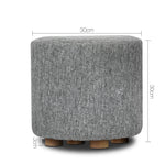 Artiss Fabric Round Ottoman - Grey