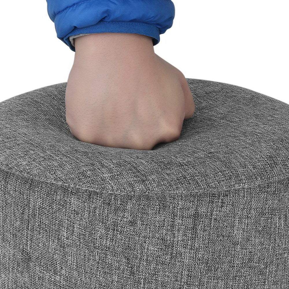 Artiss Fabric Round Ottoman - Grey