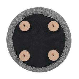 Artiss Fabric Round Ottoman - Grey