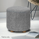 Artiss Fabric Round Ottoman - Grey