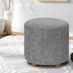 Artiss Fabric Round Ottoman - Grey