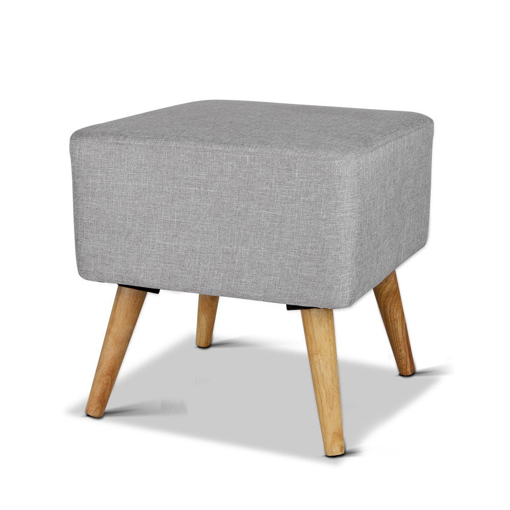 Artiss Fabric Square Foot Stool - Grey