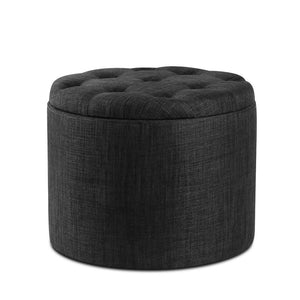 Artiss Storage Ottoman Footstool Foot Rest Stool Fabric Charcoal