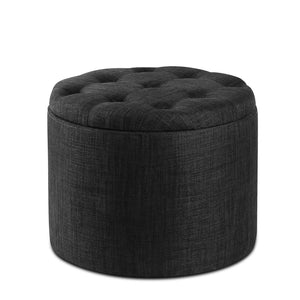 Artiss Storage Ottoman Footstool Foot Rest Stool Fabric Charcoal