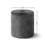 Artiss Round Velvet Ottoman - Grey