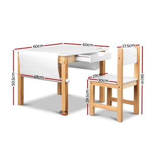 Artiss Kids Art Table and Chair Set Study Children Furniture Desk Drawer Storage