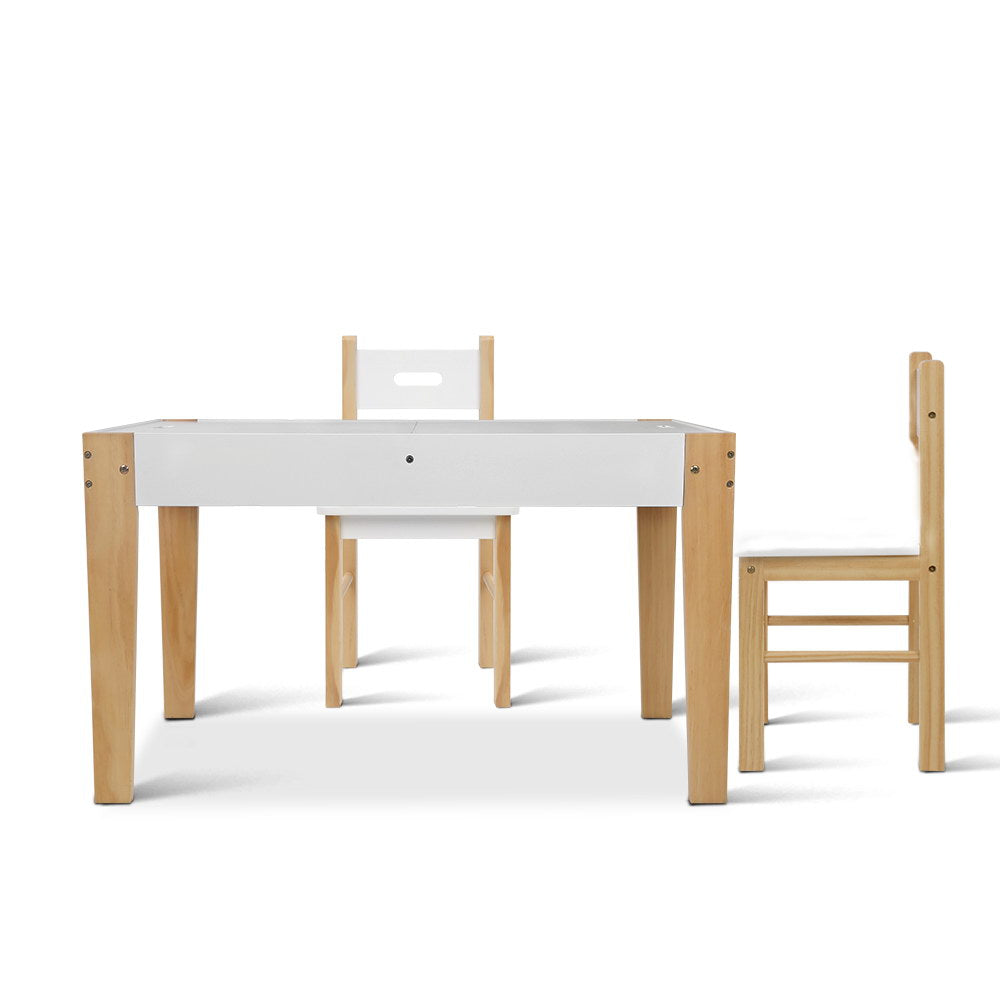 Artiss Kids Table and Chair Storage Desk - White & Natural