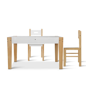 Artiss Kids Table and Chair Storage Desk - White & Natural