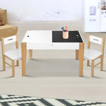 Artiss Kids Table and Chair Storage Desk - White & Natural