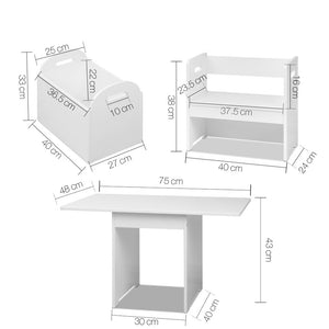 Artiss Kids Table and Chair Set - White