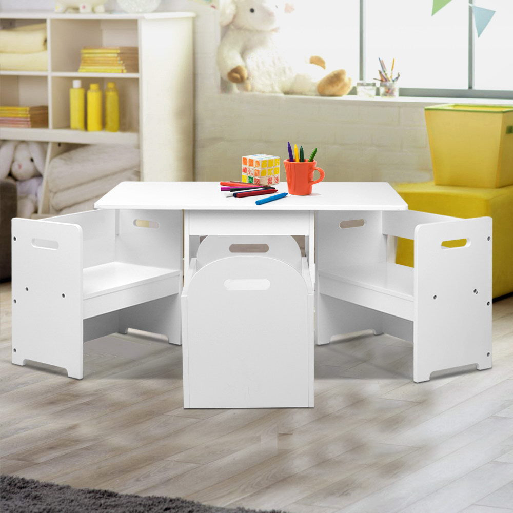 Artiss Kids Table and Chair Set - White