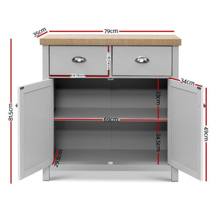 Artiss MEDI Sideboard Buffet Storage Cabinet Cupboard Drawer Dresser Table Grey