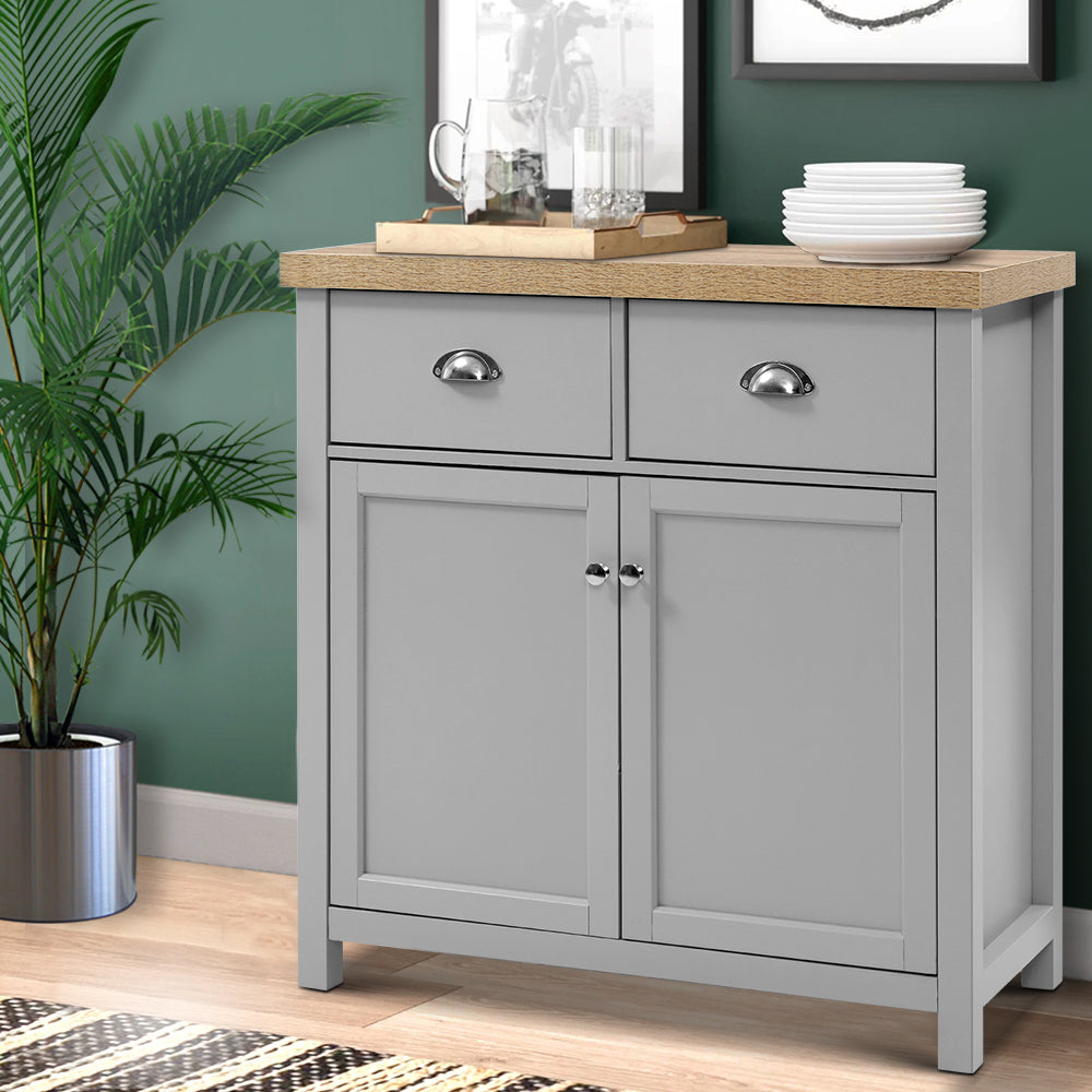 Artiss MEDI Sideboard Buffet Storage Cabinet Cupboard Drawer Dresser Table Grey