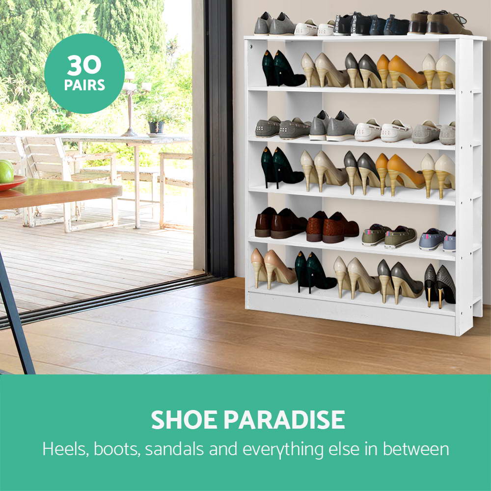 Artiss 6-Tier Shoe Rack Cabinet - White