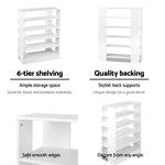 Artiss 6-Tier Shoe Rack Cabinet - White