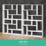 Artiss DIY L Shaped Display Shelf - White