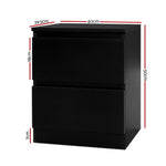 Artiss Bedside Tables Drawers Side Table Bedroom Furniture Nightstand Black Lamp