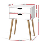 Artiss Bedside Tables Drawers Side Table Nightstand Wood Storage Cabinet White