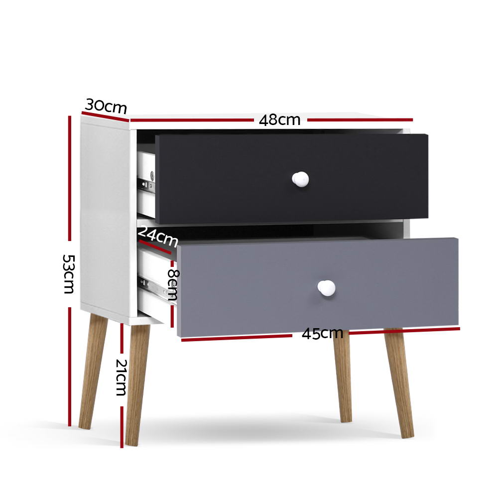 Artiss Bedside Tables Drawers Side Table Nightstand Lamp Side Storage Cabinet