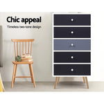 Artiss 5 Chest of Drawers Dresser Table Tallboy Storage Cabinet Furniture Black