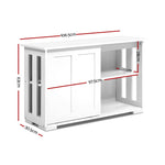 Artiss Buffet Sideboard Cabinet White Doors Storage Shelf Cupboard Hallway Table White