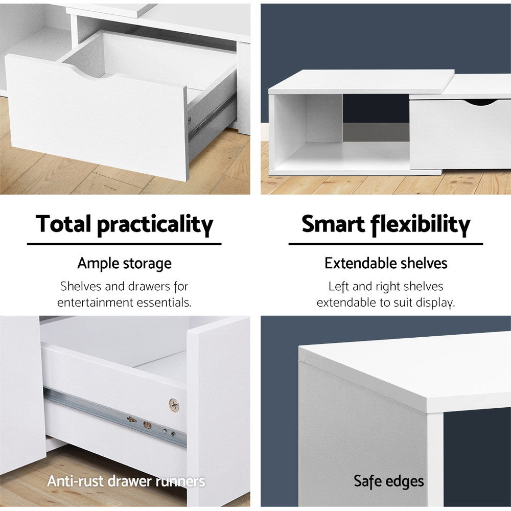 Artiss Lowline TV Entertainment Cabinet - White