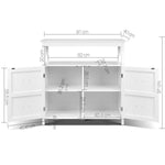 Artiss Kitchen Storage Buffet with Shelves - White