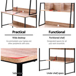 Artiss Office Computer Desk Study Table Workstation Bookshelf Storage Oak