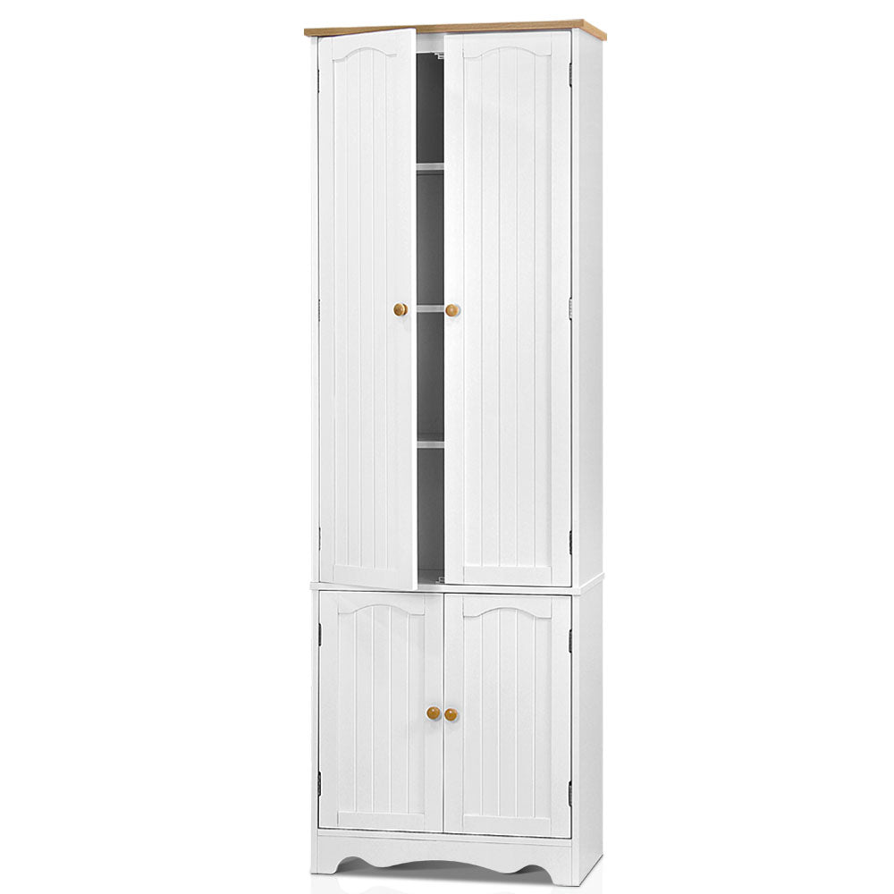 Artiss 6 Tier Wooden Kitchen Pantry Cabinet - White