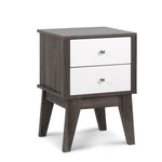 Artiss Bedside Table with Drawers - White & Dark Grey 